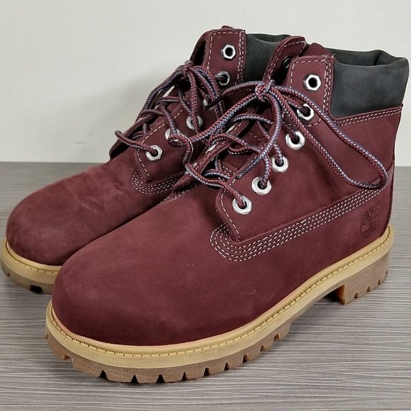 Timberland Premium Waterproof Leather Boot, Dark Port, Little Kid Size 13.5 / 32 - Picture 1 of 10